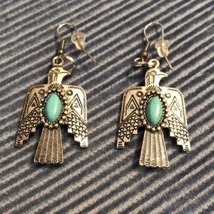 ☀️ 3/$10 Thunderbird Earrings with turquoise stone